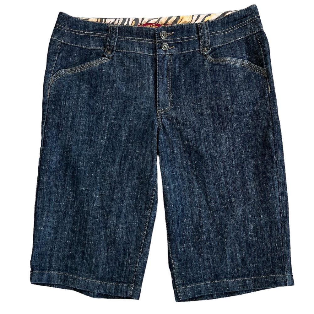 One 5 One Blue Chambray Jean Bermuda Shorts Size: 14 NWOT